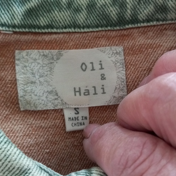 OLI & HALI Womens Pink & Cream Fringe Trim Denim Jacket - Picture 5 of 5